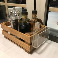 Oil and vinegars, including apple cider vinegar at Era in Tirana