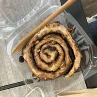 Cinnamon roll  at coffee me crazy in San Antonio