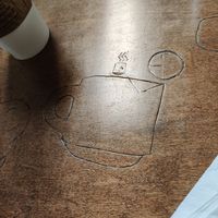 Their counter drawings are very cute at coffee me crazy in San Antonio