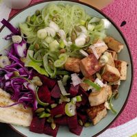 Bowl combination at Vegan Garden in Pucon