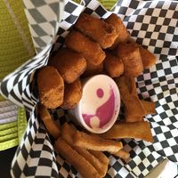 Cheese poppers and polenta fries - excellent   at Vegan Garden in Pucon