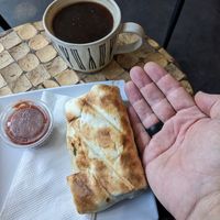 Vegan breakfast burrito at Whittier Cafe in Denver