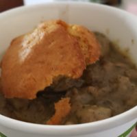 Vegan biscuits and gravy special ($6.50). Delicious and cheap! at Misfit Coffee in Minneapolis