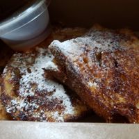 Vegan French toast special ($6). Pretty good and not expensive! at Misfit Coffee in Minneapolis