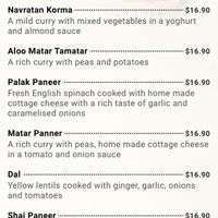 Vegetarian options that can be veganized at Taj Indian in Huskisson