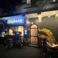 Outside vibe with tables to the rightt  at Salvaxe in Mexico City