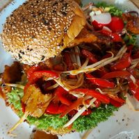 Broichebroodje pikante vegan kip at 't Boshuys in Best