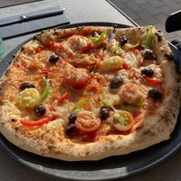 vegan pizza  at Kolm Tilli in Tartu