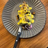 Vegan „eggs“ benedict. at Kolm Tilli in Tartu