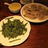 Corn soup, pumpkin leaves & dumplings. at Zhòng Shàn Yuán 众善缘 - Hongsheng Rd in Dali