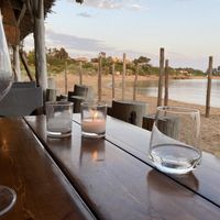 View from our table  at Spiaggia Vatsa in Kefalonia