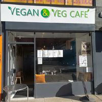 Shop front at Vegan and Veg Cafe in Glasgow