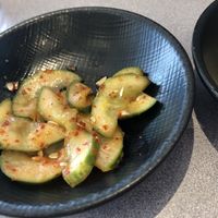 Oi-muchim (spicy cucumbers)  at Seoul Mama in Bloomington