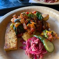 Polenta and ratatouille  at Fusca Vegan at The Neighbourhood  in Leamington Spa
