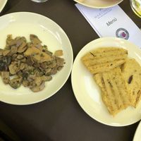 "Polenta” and mushrooms. at Pizzeria Martinelli in Ronzo Chienis