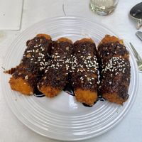 Bananes frits avec nappage au chocolat  at FU 89 in Coimbra