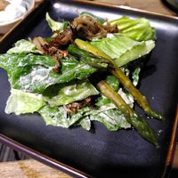 Sharing platter of Asparagus with mushrooms and walnut dressing at The Electric in Cork