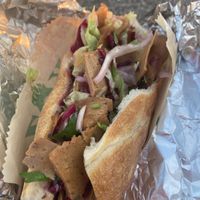 Vegan Seitan Döner (Vöner) in bread with vegan and hot sauce  at Köz Lezzet Urfam in Hamburg