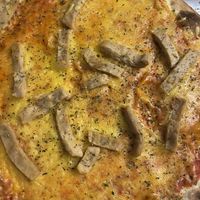 Vegan pizza with heura  at Del Poble Benimaclet in Valencia