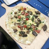 Tarte flambee vegetarian  at Waldheim Heslach in Stuttgart