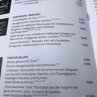 Menu  at Waldheim Heslach in Stuttgart