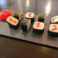 Vegan sushi  at Lighthouse in Karakol