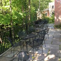 Outdoor seating at Natures Green Grocer Cafe in Peterborough