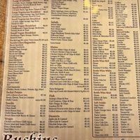 English menu  at Ruskins in Nerja