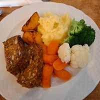 Homemade nut roast at Ruskins in Nerja