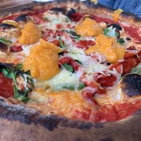 VG pizza with pumpkin   at Mozza in St Andrews