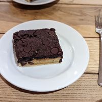Vegan brownie (delicious, highly recommended) at Black Medicine Coffee Co in Edinburgh