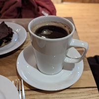 Black coffee at Black Medicine Coffee Co in Edinburgh