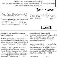 Vegan Menu at At Home Cafe & Bistro in Grange-over-sands