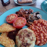 Vegan breakfast at At Home Cafe & Bistro in Grange-over-sands