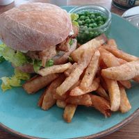 Tofish butty at At Home Cafe & Bistro in Grange-over-sands