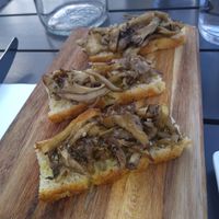 Hen of the woods bruschetta at Kerouac's Restaurant in Baker