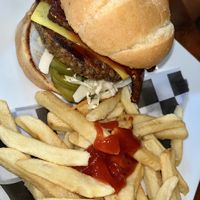 Screaming rooster burger   at Venti's Cafe in Salem