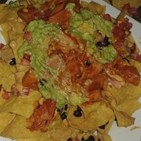 Jackfruit and vegan queso nachos at Venti's Cafe in Salem