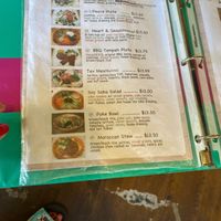 Menu Page 2 at Peace Cafe in Honolulu