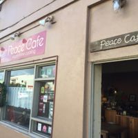 outside  at Peace Cafe in Honolulu