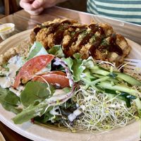 Tempeh Katsu Plate  at Peace Cafe in Honolulu