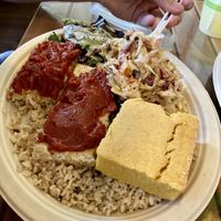 BBQ Tempeh Plate  at Peace Cafe in Honolulu