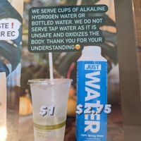 Alkaline water BS at Peace Cafe in Honolulu