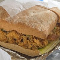 Katsu sandwich for the flight home at Peace Cafe in Honolulu