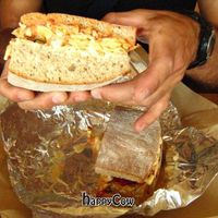 The dissapointing BBQ tempeh sandwhich. Pretty though. at Peace Cafe in Honolulu