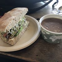 Half sandwich and Miso soup at Peace Cafe in Honolulu