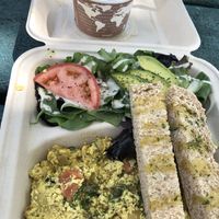 Tofu scramble. Salad. Miso soup   at Peace Cafe in Honolulu