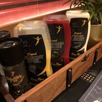 sauces, labeled vegan   at Peter Pane in Stuttgart