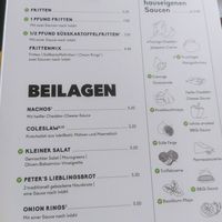 Other menu and vegan label in green at Peter Pane in Stuttgart