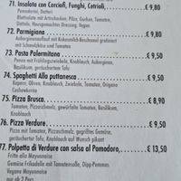 Auszug aus der veganen Karte at Osteria Vecchi Amici in Bischofsheim